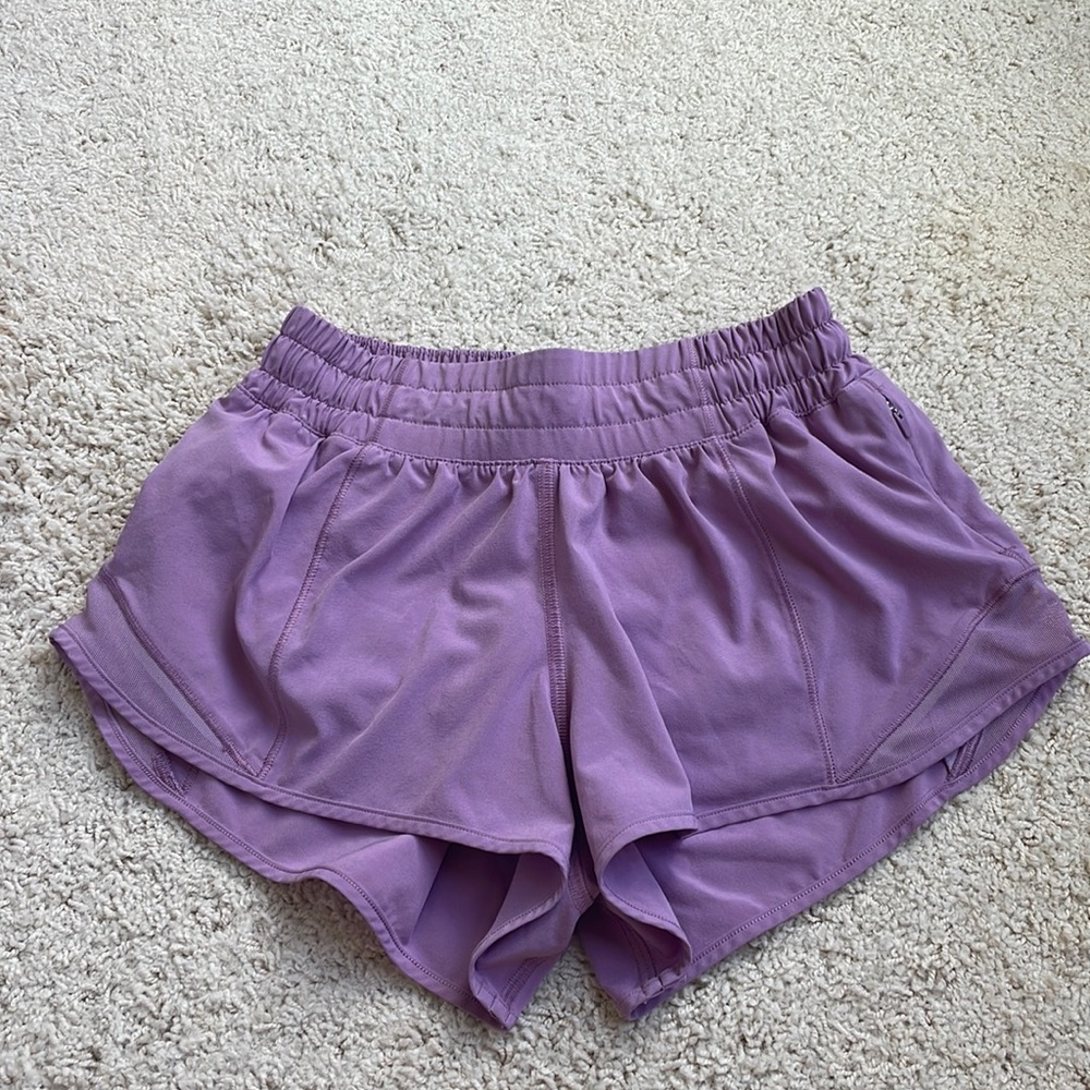 Lululemon purple Hotty Hot low rise shorts (size 2, 2.5 inseam)